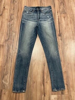 Buckle Black Light/Dark Wash Skinny Jeans - Blue